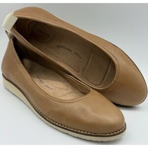 Brioso Emmaline Tan Leather Ballet Flat  All Day Comfort Sz 8M